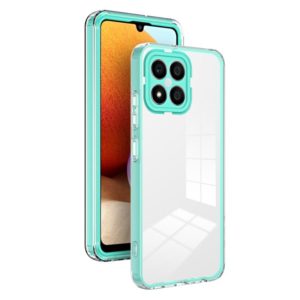 For Honor X8 3 in 1 Clear TPU Color PC Frame Phone Case(Light Green) (OEM)