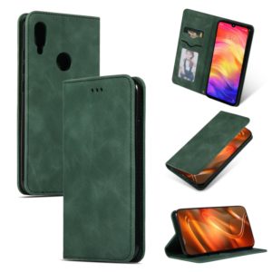 Retro Skin Feel Business Magnetic Horizontal Flip Leather Case for Redmi Note7 & Redmi Note7 Pro(Army Green) (OEM)