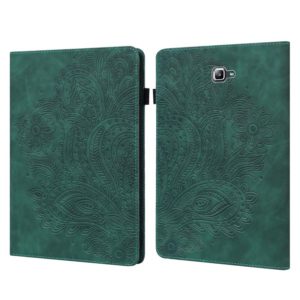 For Samsung Galaxy Tab A 10.1 (2016) T580 Peacock Embossed Pattern TPU + PU Horizontal Flip Leather Case with Holder & Card Slots & Wallet(Green) (OEM)