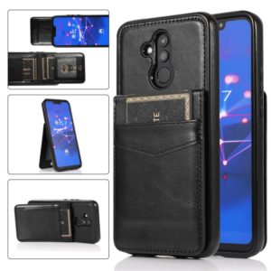 For Huawei Mate 20 Lite Solid Color PC + TPU Protective Case with Holder & Card Slots(Black) (OEM)