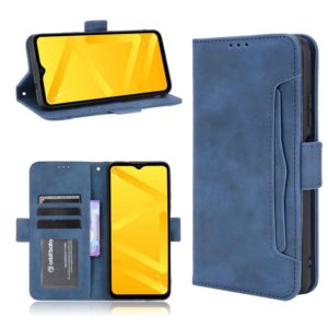 For ZTE Blade A71 Skin Feel Calf Pattern Horizontal Flip Leather Case with Holder & Card Slots & Photo Frame(Blue) (OEM)