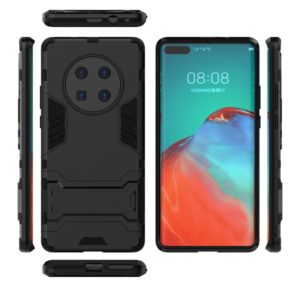 For Huawei Mate 40 Pro PC + TPU Shockproof Protective Case with Invisible Holder(Black) (OEM)