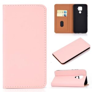 For Huawei Mate 30 Lite Solid Color Magnetic Horizontal Flip Leather Case with Card Slot & Holder(Pink) (OEM)
