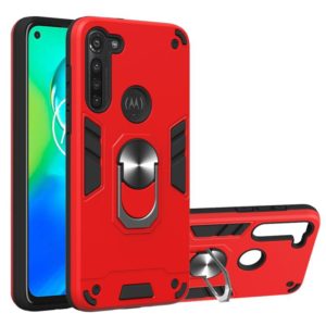 For Motorola Moto G8 Power 2 in 1 Armour Series PC + TPU Protective Case with Ring Holder(Red) (OEM)