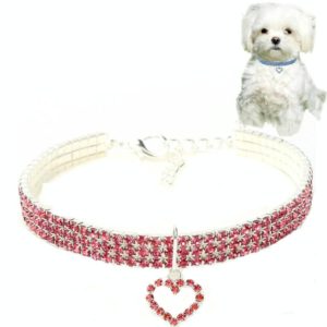 Pet Supplies Elastic Love Cats And Dogs Accessories Pet Collars, Size:M(Pink) (OEM)