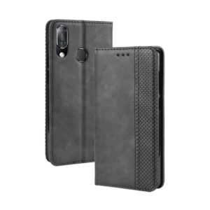 Magnetic Buckle Retro Crazy Horse Texture Horizontal Flip Leather Case for Vodafone Smart X9 , with Holder & Card Slots & Photo Frame(Black) (OEM)