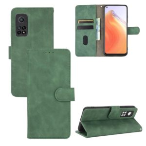For Xiaomi Mi 10T Solid Color Skin Feel Magnetic Buckle Horizontal Flip Calf Texture PU Leather Case with Holder & Card Slots & Wallet(Green) (OEM)