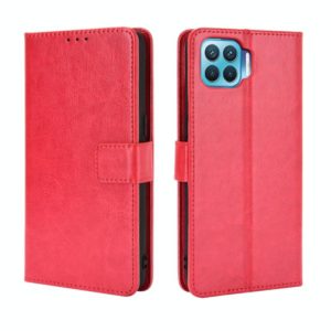 For OPPO F17 Pro /A93 /Reno4 Lite Retro Crazy Horse Texture Horizontal Flip Leather Case , with Holder & Card Slots & Photo Frame(Red) (OEM)