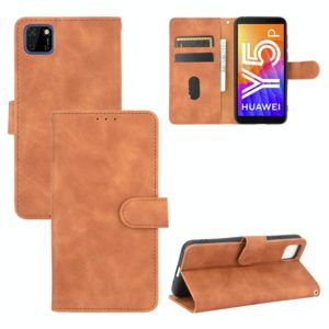 For Huawei Y5p / Honor 9S Solid Color Skin Feel Magnetic Buckle Horizontal Flip Calf Texture PU Leather Case with Holder & Card Slots & Wallet(Brown) (OEM)