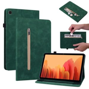 For Samsung Galaxy Tab A7 10.4 2020 SM-T500 Skin Feel Solid Color Zipper Smart Leather Tablet Case(Green) (OEM)