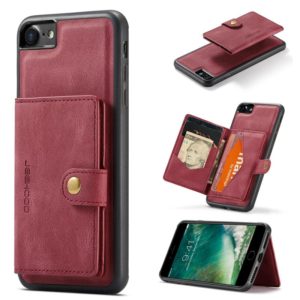 For iPhone SE 2022 / SE 2020 / 8 / 7 JEEHOOD Retro Magnetic Detachable Protective Case with Wallet & Card Slot & Holder(Red) (OEM)
