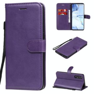 For Oppo Reno3 Pro 5G / Find X2 Neo Solid Color Horizontal Flip Protective Leather Case with Holder & Card Slots & Wallet & Photo Frame & Lanyard(Purple) (OEM)