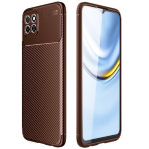 For Honor Play 20 Carbon Fiber Texture Shockproof TPU Case(Brown) (OEM)
