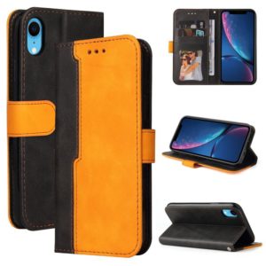 For iPhone XS Max Business Stitching-Color Horizontal Flip PU Leather Case with Holder & Card Slots & Photo Frame(Orange) (OEM)