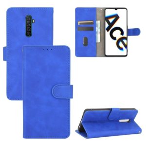 For OPPO Reno Ace / Realme X2 Pro Solid Color Skin Feel Magnetic Buckle Horizontal Flip Calf Texture PU Leather Case with Holder & Card Slots & Wallet(Blue) (OEM)