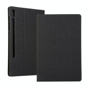 For Samsung Galaxy Tab S7 T870 2020 / Tab S8 Voltage Stretch Fabric Texture Leather Case with Holder(Black) (OEM)