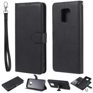 For Xiaomi Redmi 10X 5G / 10X Pro 5G 2 in 1 Solid Color Detachable PU Leather Case with Card Slots & Magnetic Holder & Photo Frame & Wallet & Strap(Black) (OEM)