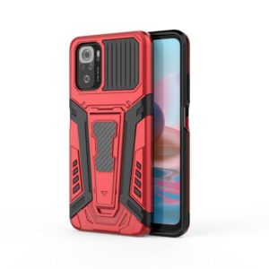 For Xiaomi Redmi Note 10 4G War Chariot Series Armor All-inclusive Shockproof PC + TPU Protective Case with Invisible Holder(Red) (OEM)