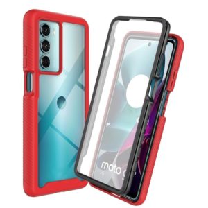 For Motorola Moto G200 5G Starry Sky Full Body Hybrid Shockproof Phone Case (Red) (OEM)