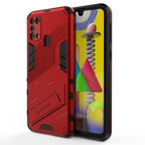 For Samsung Galaxy M31 Punk Armor 2 in 1 PC + TPU Shockproof Case with Invisible Holder(Red) (OEM)