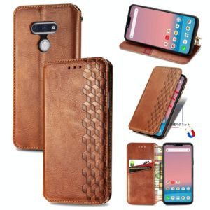 For LG Style3 L-41A Cubic Grid Pressed Horizontal Flip Magnetic PU Leather Case with Holder & Card Slots & Wallet(Brown) (OEM)