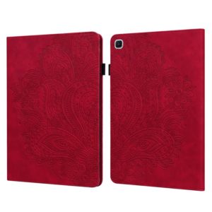 For Samsung Galaxy Tab A7 Lite Peacock Embossed Pattern Leather Tablet Case(Red) (OEM)