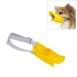 Cute Duck Mouth Shape Silicone Muzzle for Pet Dog, Size: M (Yellow) (OEM)