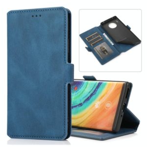 For Huawei Mate 30 Pro Retro Magnetic Closing Clasp Horizontal Flip Leather Case with Holder & Card Slots & Photo Frame & Wallet(Navy Blue) (OEM)