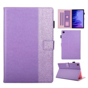 Glitter Powder Stitching Hot-pressed Changing PU Leather Case with Holder & Card Slots & Sleep / Wake-up Function For Samsung Galaxy Tab A7 10.4 2020 T500(Purple) (OEM)