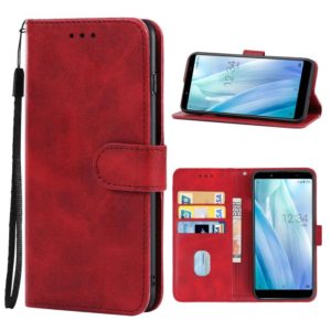Leather Phone Case For Sharp Aquos Sense 3 Basic(Red) (OEM)