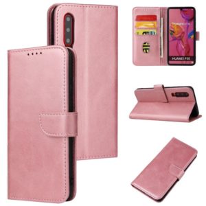 For Huawei P30 Calf Texture Buckle Horizontal Flip Leather Case with Holder & Card Slots & Wallet(Rose Gold) (OEM)