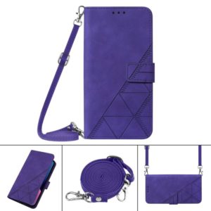 For ZTE Blade A71 Crossbody 3D Embossed Flip Leather Phone Case(Purple) (OEM)