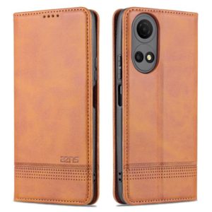 For Honor Play 30 Plus AZNS Magnetic Calf Texture Leather Phone Case(Light Brown) (AZNS) (OEM)