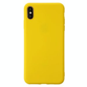 For iPhone XS Shockproof Frosted TPU Protective Case(Yellow) (OEM)