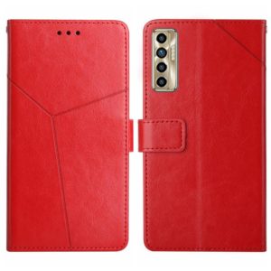 For Tecno Camon 17P HT01 Y-shaped Pattern Flip Leather Phone Case(Red) (OEM)
