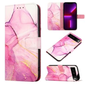 For Google Pixel 7 Pro 5G PT003 Marble Pattern Flip Leather Phone Case(Pink Purple Gold LS001) (OEM)