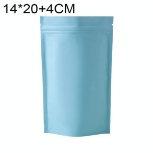 100 PCS/Set Matte Aluminum Foil Snack Stand-up Pouch, Size:14x20+4cm(Sky Blue) (OEM)