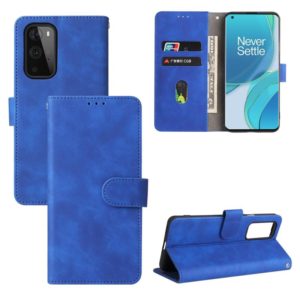 For OnePlus 9 Pro Solid Color Skin Feel Magnetic Buckle Horizontal Flip Calf Texture PU Leather Case with Holder & Card Slots & Wallet(Blue) (OEM)