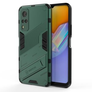 Punk Armor 2 in 1 PC + TPU Shockproof Case with Invisible Holder For vivo Y51(2020 Indian Version)(Green) (OEM)