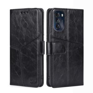 For Motorola Moto G 5G 2022 Geometric Stitching Horizontal Flip Leather Phone Case(Black) (OEM)