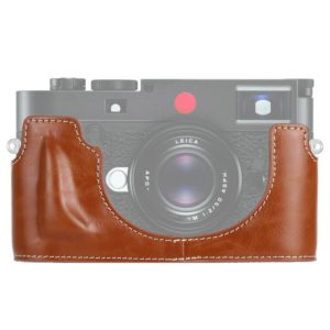 1/4 inch Thread PU Leather Camera Half Case Base for Leica M10 (Brown) (OEM)