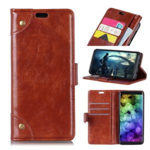 Copper Buckle Nappa Texture Horizontal Flip Leather Case for for DOOGEE X70, with Holder & Card Slots & Wallet (Brown) (OEM)