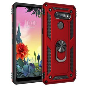 For LG K50S Shockproof TPU + PC Protective Case with 360 Degree Rotating Holder(Red) (OEM)