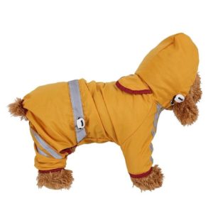 Waterproof Jacket Clothes Fashion Pet Raincoat Puppy Dog Cat Hoodie Raincoat, Size:L(Yellow) (OEM)