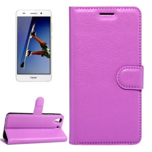 For Huawei Honor 5A & Y6 II Litchi Texture Horizontal Flip Leather Case with Magnetic Buckle & Holder & Card Slots & Wallet(Purple) (OEM)