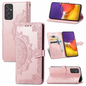 For Samsung Galaxy A82 5G Mandala Embossing Pattern Horizontal Flip Leather Case with Holder & Card Slots & Wallet & Lanyard(Rose Gold) (OEM)