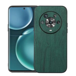 For Honor Magic4 Wood Texture PU Phone Case(Green) (OEM)