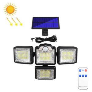 TG-TY085 Solar 4-Head Rotatable Wall Light with Remote Control Body Sensing Outdoor Waterproof Garden Lamp, Style: 192 LED Separated (OEM)