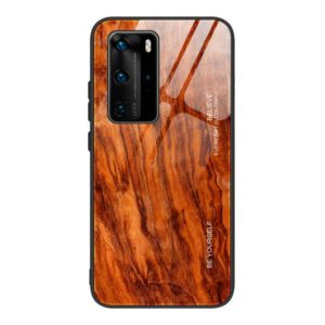 For Huawei P40 Wood Grain Glass Protective Case(M06) (OEM)