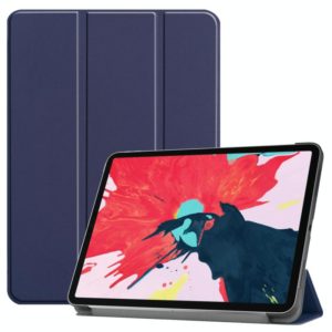 For iPad Pro 11 inch 2020 Custer Texture Smart PU Leather Tablet Case with Sleep / Wake-up Function & 3-Fold Holder(Blue) (OEM)